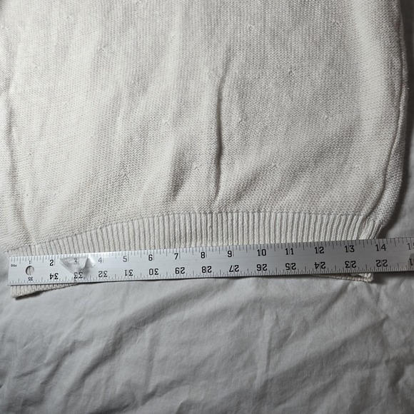 Vtg Sweater Pastel Leaves M  Faux Pearls‎  80s 90s Unbranded - Picture 10 of 13